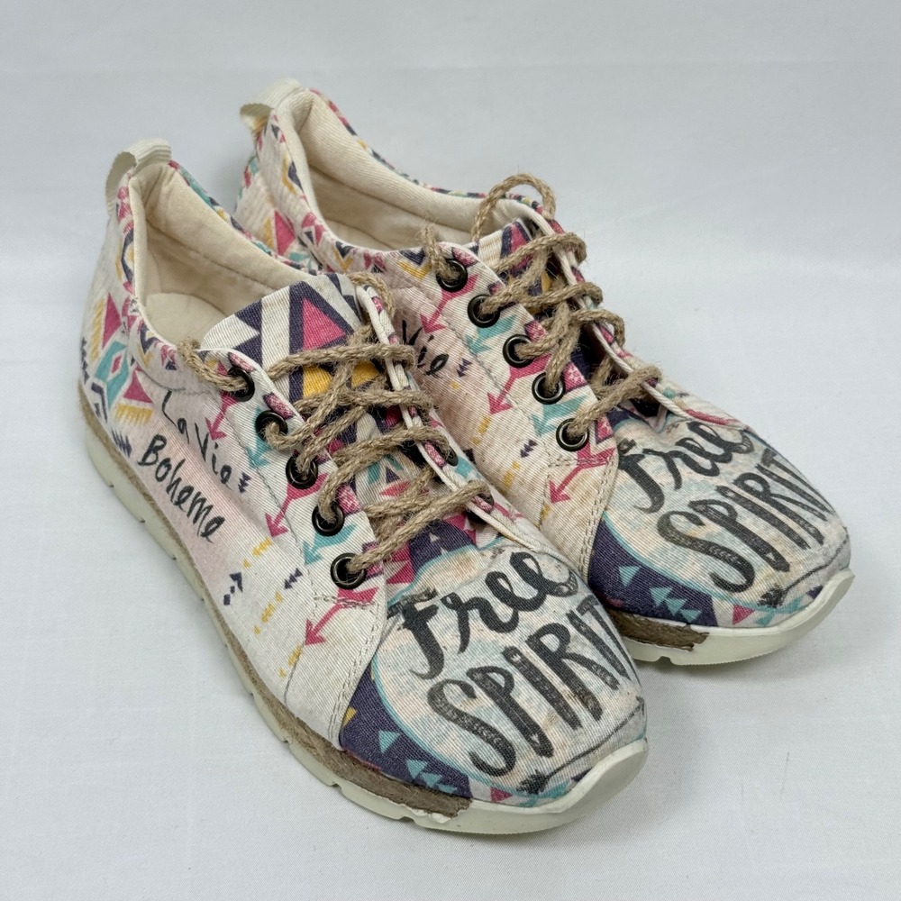 Goby La Vie Boheme Free Spirit Canvas Espadrille Womens 7.5 Sneakers Shoes EU 38